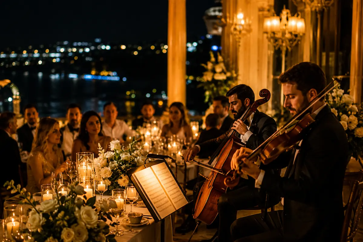 Orchestre live lors d’une soirée privée haut de gamme sur la Côte d’Azur