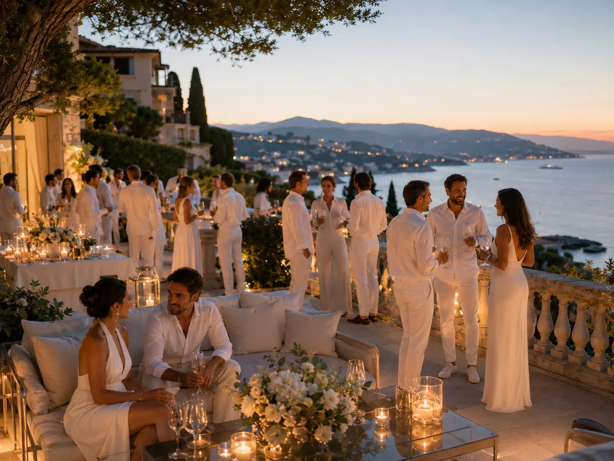 Soirée blanche privée sur les hauteurs du Cap d’Antibes